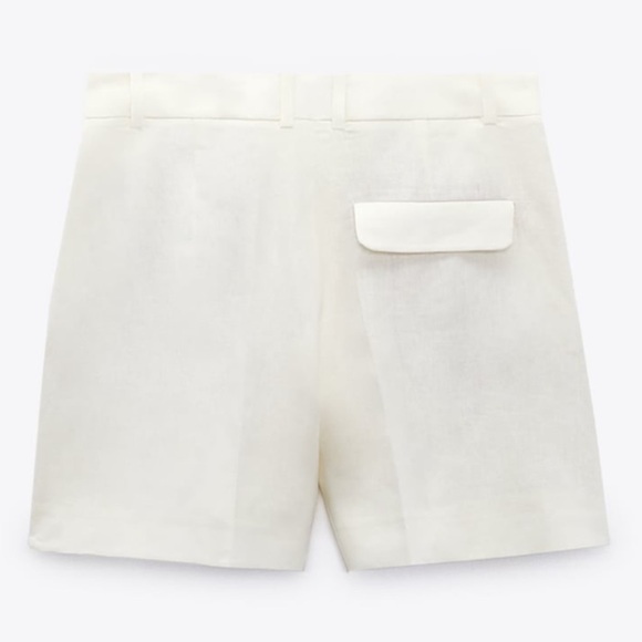 New Zara High Rise Linen Blend Shorts Size M - Picture 4 of 9